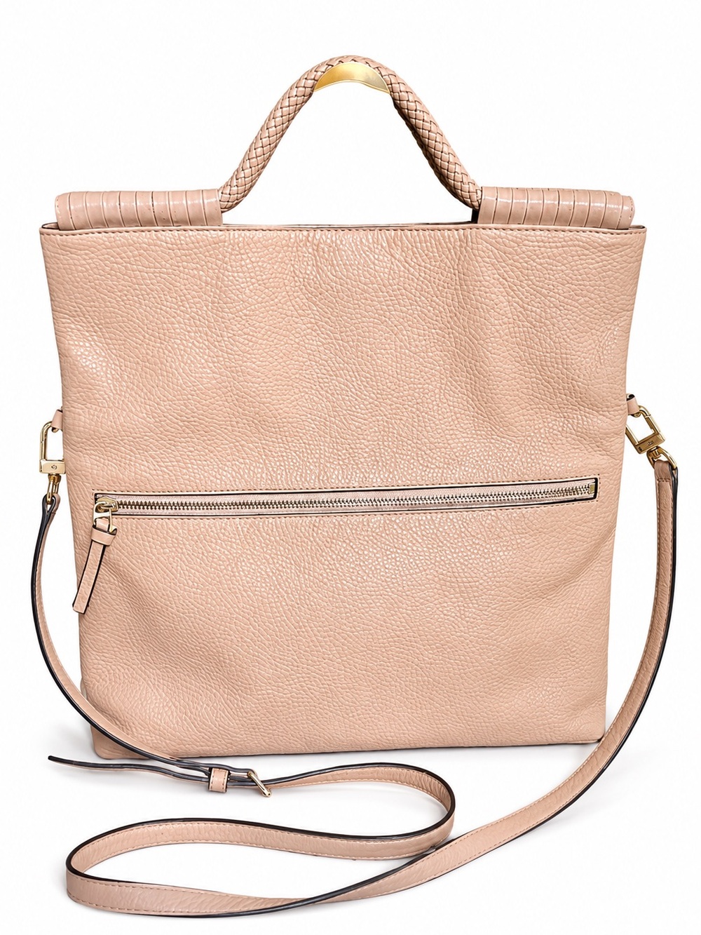 Tory Burch Blush Fold-Over Leather Crossbody Satchel Shoulder Bag - Picture 6 of 16